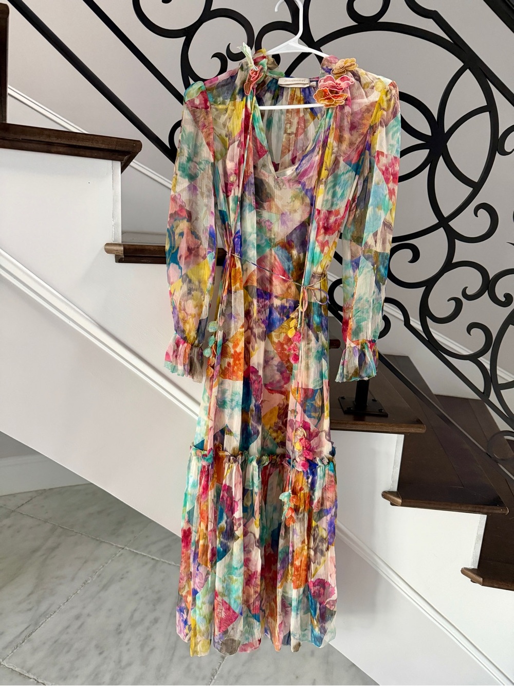 Zimmermann Multicolor Floral Tiered Maxi Dress
